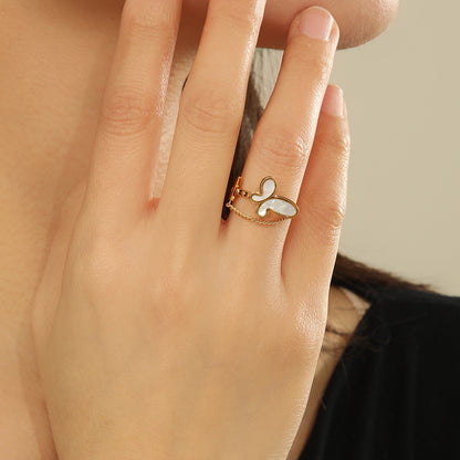 Stylish Ivory Butterfly Whispers Ring - Reet Pehal