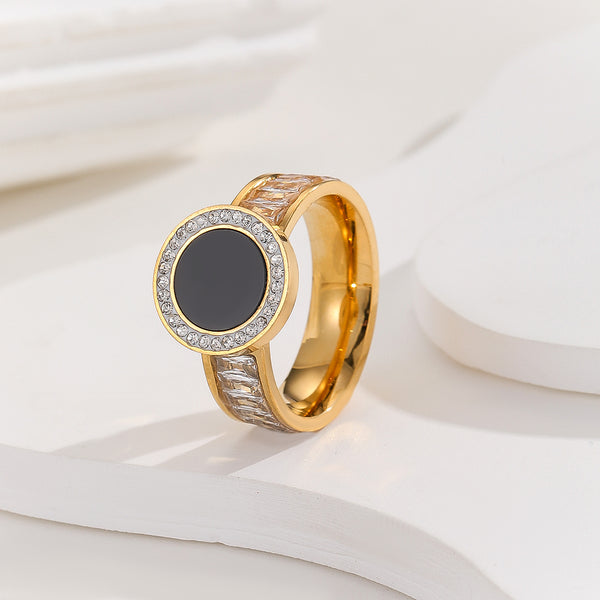 Glamorous Golden Onyx Halo Ring - Reet Pehal