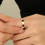 Load image into Gallery viewer, Stunning Golden Clover Onyx Ring - Reet Pehal
