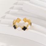 Load image into Gallery viewer, Stunning Golden Clover Onyx Ring - Reet Pehal
