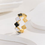 Load image into Gallery viewer, Stunning Golden Clover Onyx Ring - Reet Pehal
