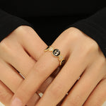 Load image into Gallery viewer, Sparkling Golden Onyx Orbit Ring - Reet Pehal
