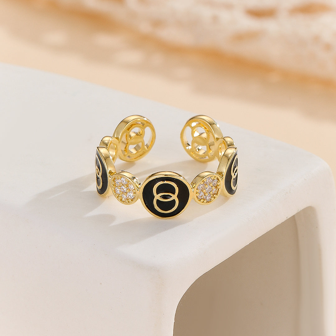 Sparkling Golden Onyx Orbit Ring - Reet Pehal