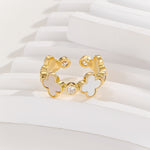 Load image into Gallery viewer, Adjustable Golden Clover  Loop Ring - Reet Pehal
