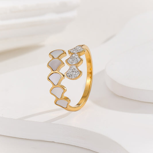 Luminous Gold-Enamel Harmony Ring - Reet Pehal