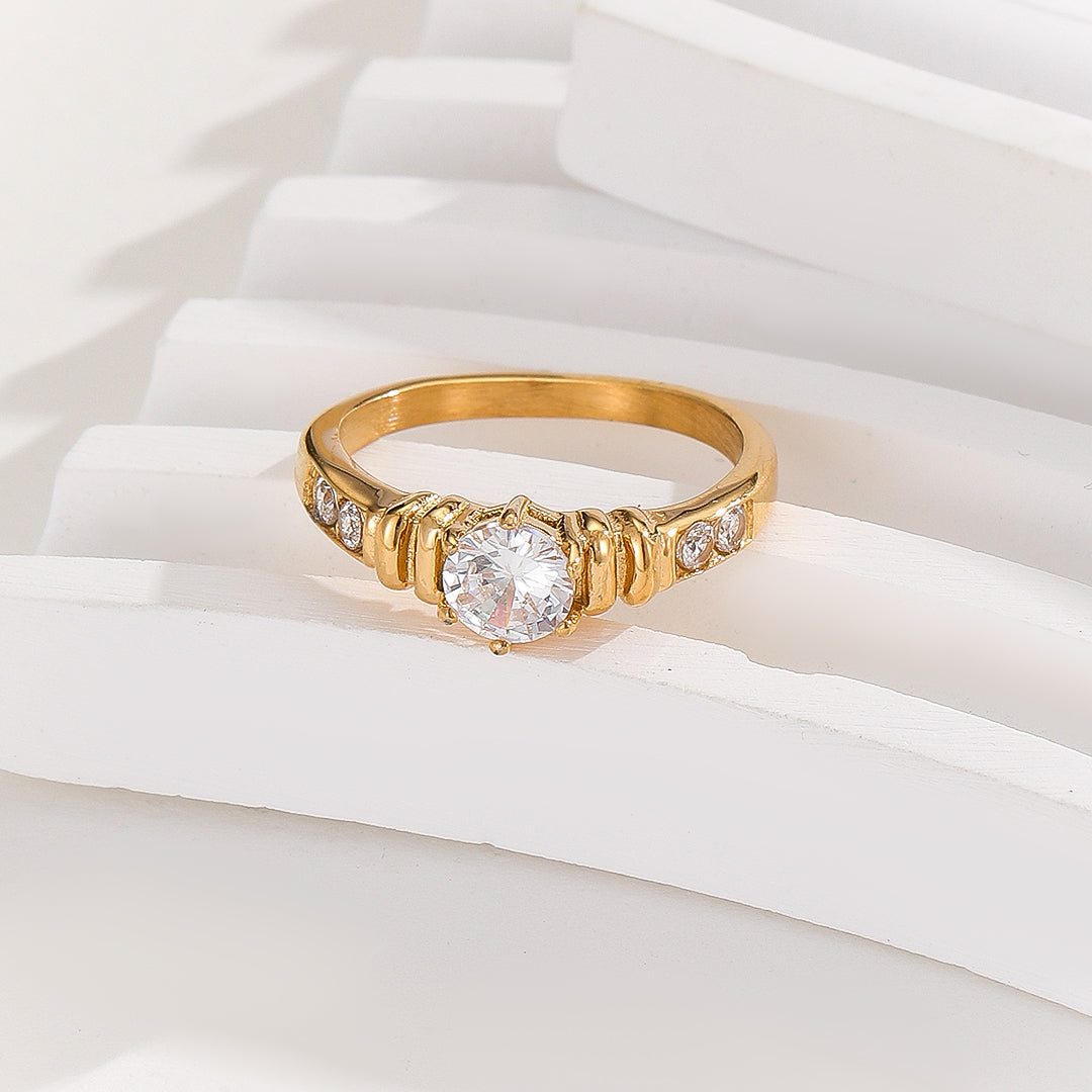 Shining Golden Eternal Crowned Ring - Reet Pehal