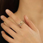 Load image into Gallery viewer, Sleek Silver-Gold Intertwined Ring - Reet Pehal
