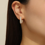 Load image into Gallery viewer, Trendy Golden Rectangular Diamond Studs - Reet Pehal
