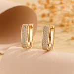 Load image into Gallery viewer, Trendy Golden Rectangular Diamond Studs - Reet Pehal
