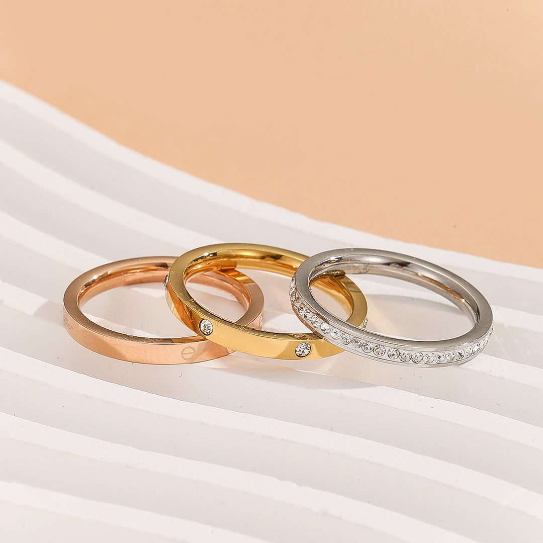 Elegant Trio Sparkle Ring Set