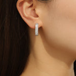 Load image into Gallery viewer, Trendy Silver Rectangular Diamond Studs - Reet Pehal
