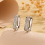 Load image into Gallery viewer, Trendy Silver Rectangular Diamond Studs - Reet Pehal
