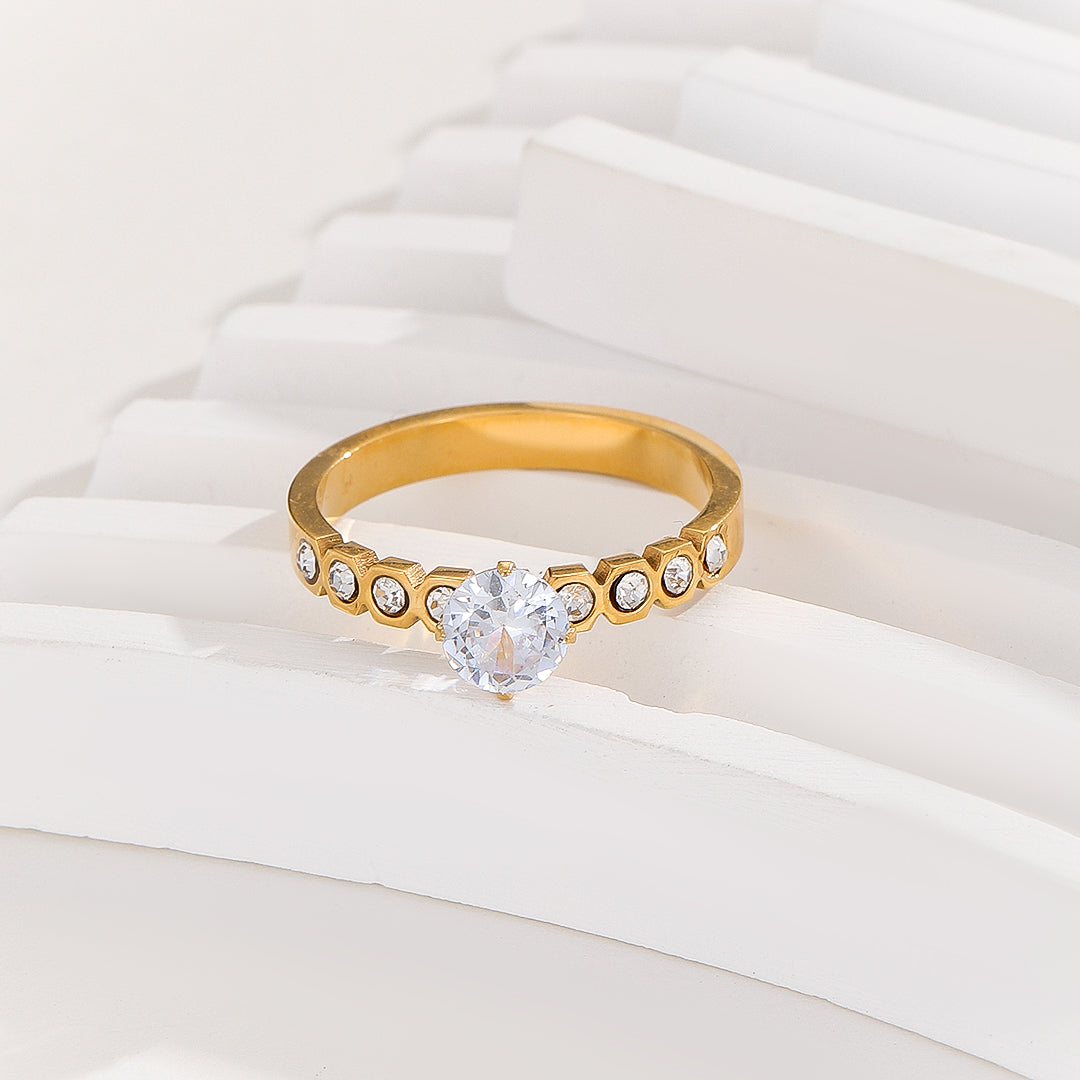 Opulent Golden Round- Cut Ring - Reet Pehal