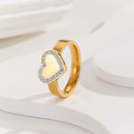 Load image into Gallery viewer, Elegant Golden Heart Halo Ring - Reet Pehal
