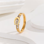 Load image into Gallery viewer, Infinite Golden Commitment Halo Ring - Reet Pehal
