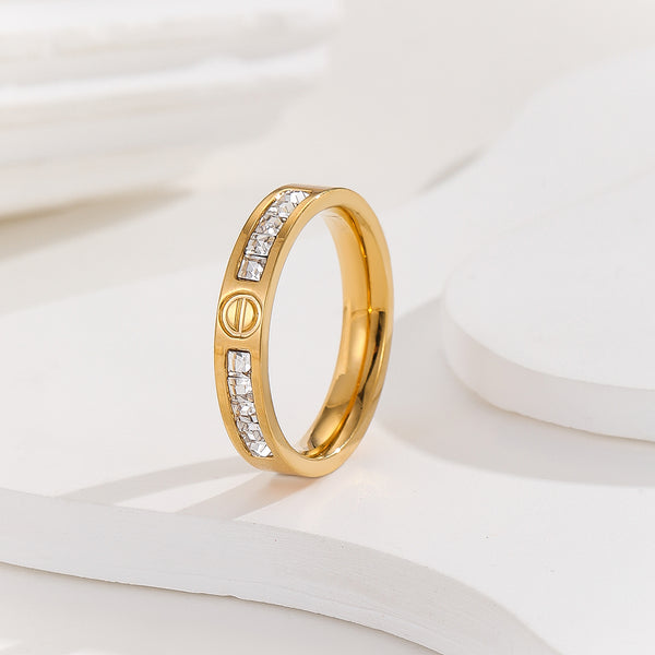 Gorgeous Golden Circular Engraved Ring - Reet Pehal