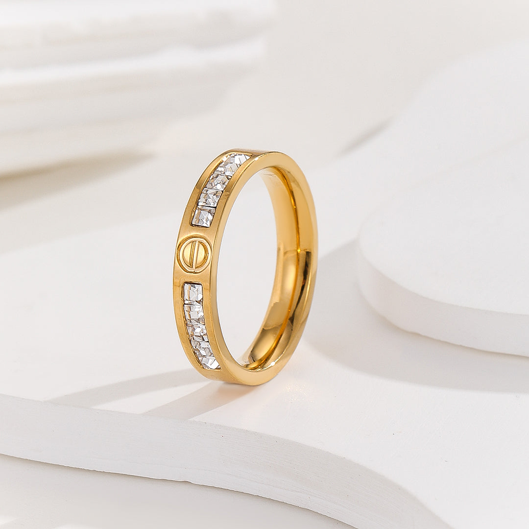 Gorgeous Golden Circular Engraved Ring - Reet Pehal