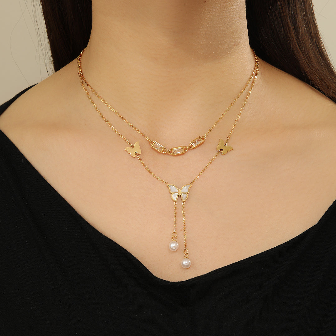 Gilded Flutter Ivory Necklace - Reet Pehal