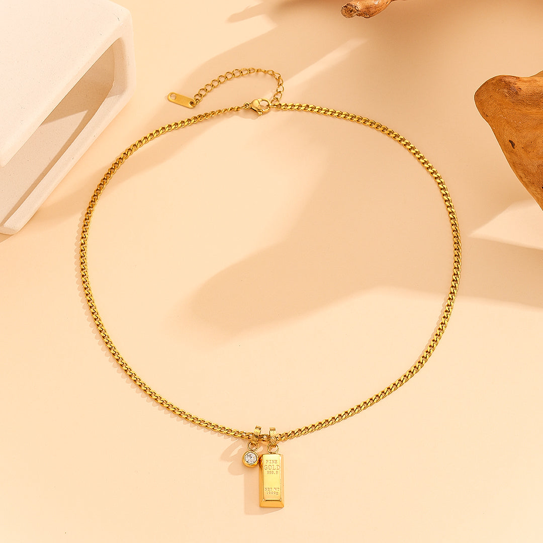 Fine Gold Bar Pendant - Reet Pehal