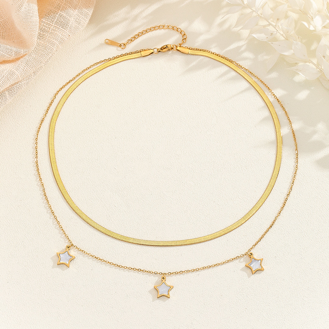 Graceful Golden Starlight Necklace - Reet Pehal