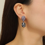 Load image into Gallery viewer, Lustrous Nightfall Purple Bloom Earrings - Reet Pehal
