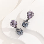 Load image into Gallery viewer, Lustrous Nightfall Purple Bloom Earrings - Reet Pehal
