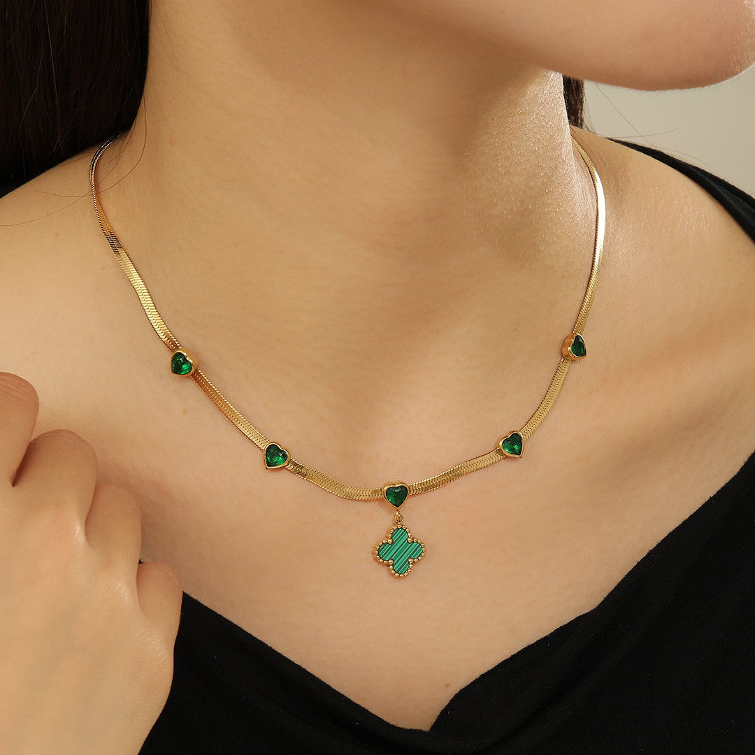 Harmonious Green Gemstone Necklace - Reet Pehal