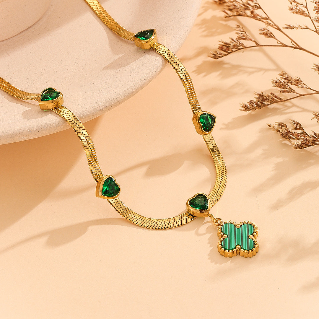 Harmonious Green Gemstone Necklace - Reet Pehal