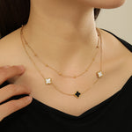 Load image into Gallery viewer, Elegant Noir &amp; Blanc Clover Pendant - Reet Pehal
