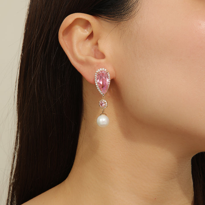 Adorable Pearl Pizzazz Pink Earrings - Reet Pehal