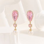 Load image into Gallery viewer, Adorable Pearl Pizzazz Pink Earrings - Reet Pehal
