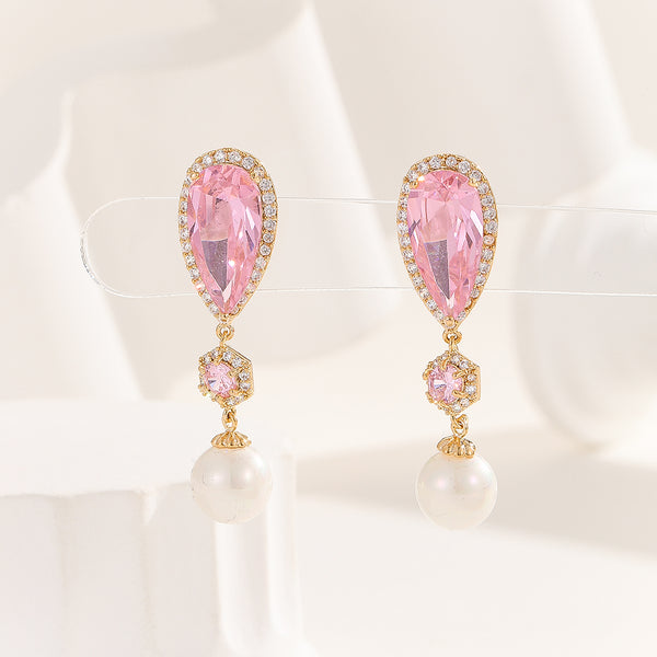 Adorable Pearl Pizzazz Pink Earrings - Reet Pehal