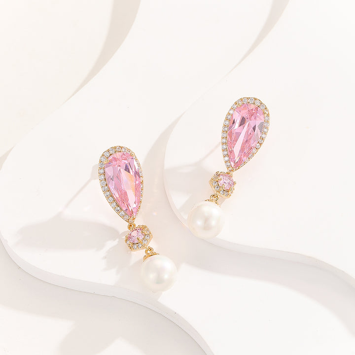 Adorable Pearl Pizzazz Pink Earrings - Reet Pehal