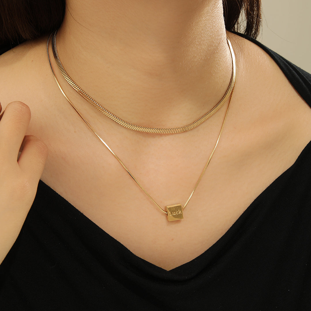 Glossy Luck's Charm Gold Necklace - Reet Pehal