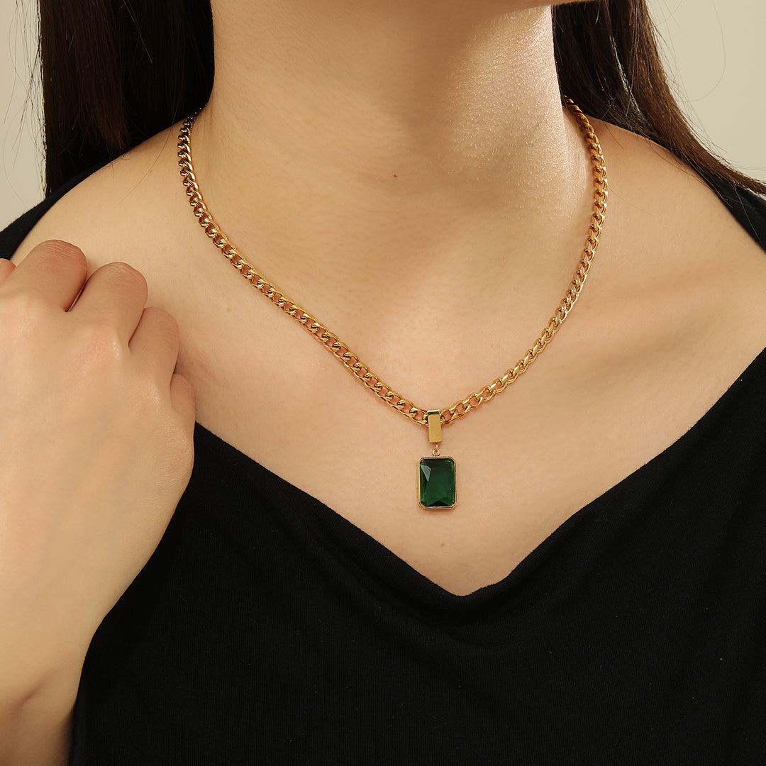 Splendid Verde Glow Gold Necklace - Reet Pehal