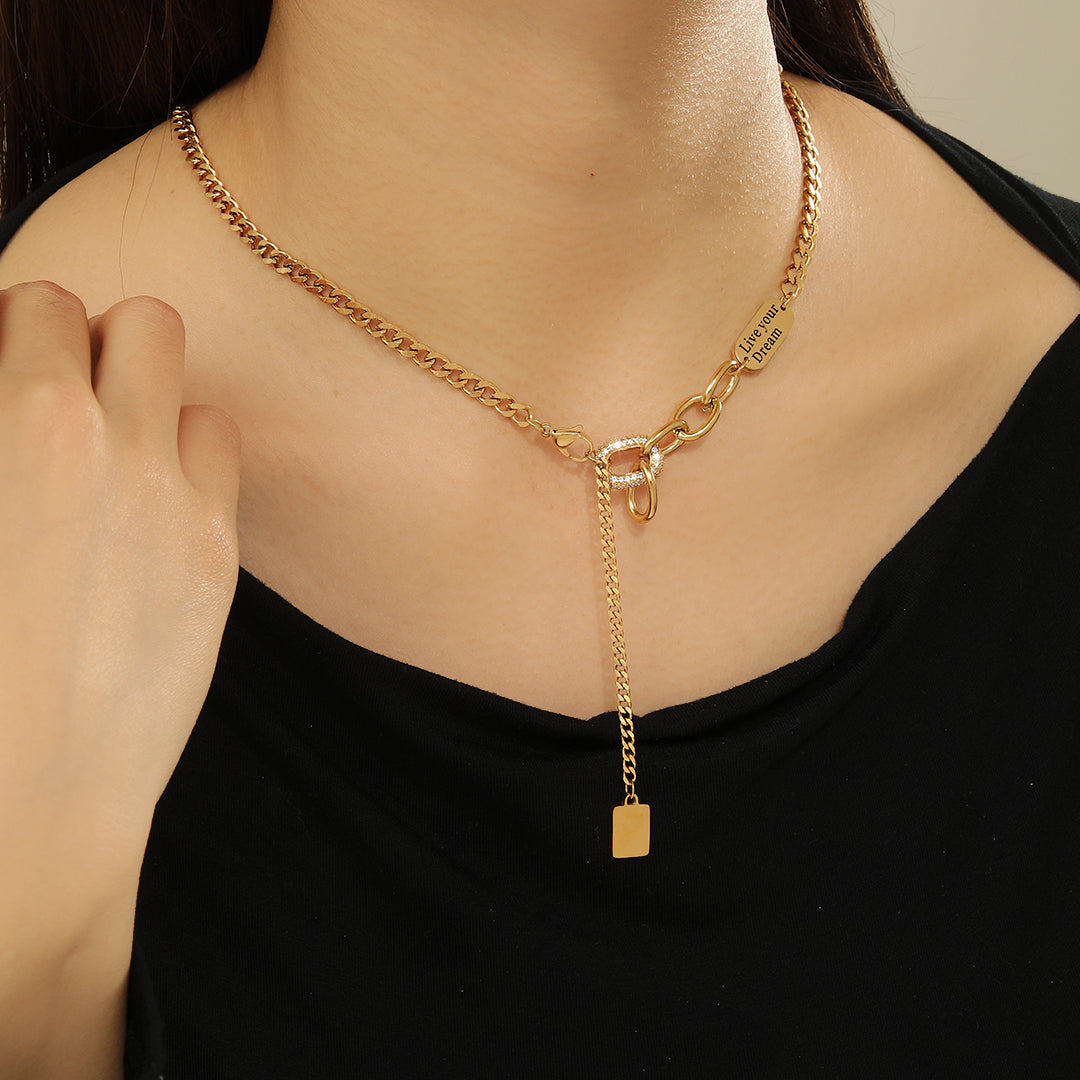 Stylish Golden Cascade Necklace - Reet Pehal