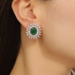 Load image into Gallery viewer, Sunlit Splendor Green Earrings - Reet Pehal
