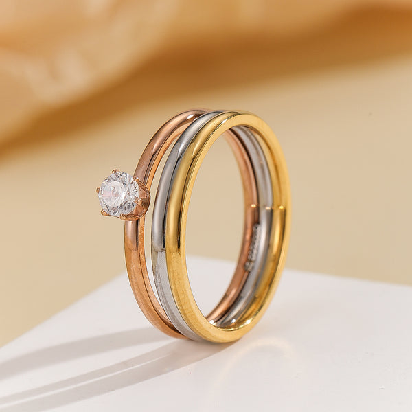 Fusion Sparkle Triple Band Ring