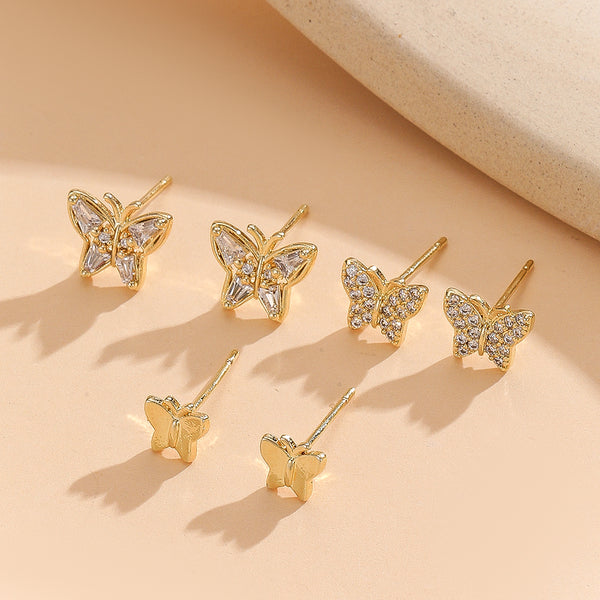 Delicate Butterfly Trio Earrings