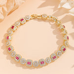 Load image into Gallery viewer, Delicate Gemstone Halo Chain Bracelet
