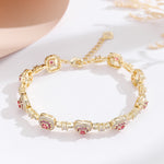 Load image into Gallery viewer, Delicate Gemstone Halo Chain Bracelet
