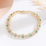 Load image into Gallery viewer, Delicate Gemstone Halo Chain Bracelet
