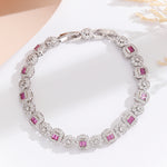 Load image into Gallery viewer, Delicate Gemstone Halo Chain Bracelet
