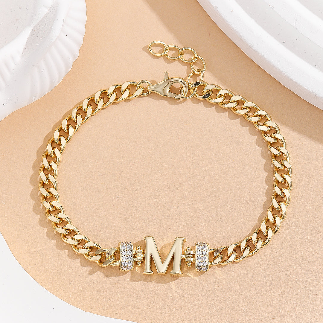 Glimmering M Centerpiece Bracelet