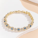 Load image into Gallery viewer, Delicate Gemstone Halo Chain Bracelet
