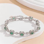 Load image into Gallery viewer, Delicate Gemstone Halo Chain Bracelet
