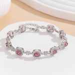 Load image into Gallery viewer, Delicate Gemstone Halo Chain Bracelet
