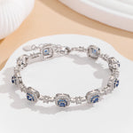 Load image into Gallery viewer, Delicate Gemstone Halo Chain Bracelet
