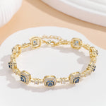 Load image into Gallery viewer, Delicate Gemstone Halo Chain Bracelet
