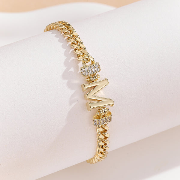 Glimmering M Centerpiece Bracelet